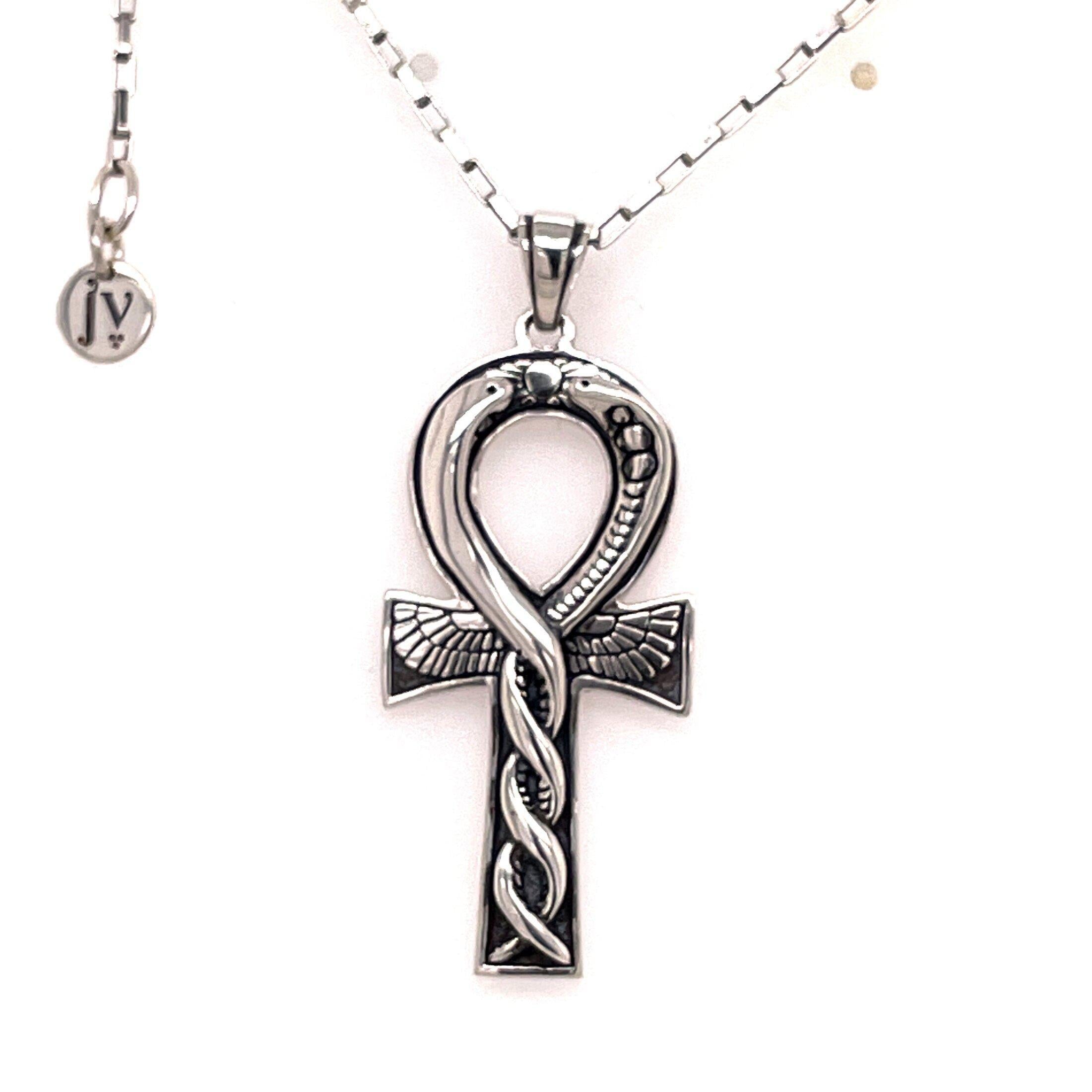 Mens Ancient Egyptian Ankh Cross Pendant Necklace Hip Hop Jewelry Chain 24  Gift