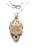 "hierophant" aged green patina - judicael_sacred_skulls